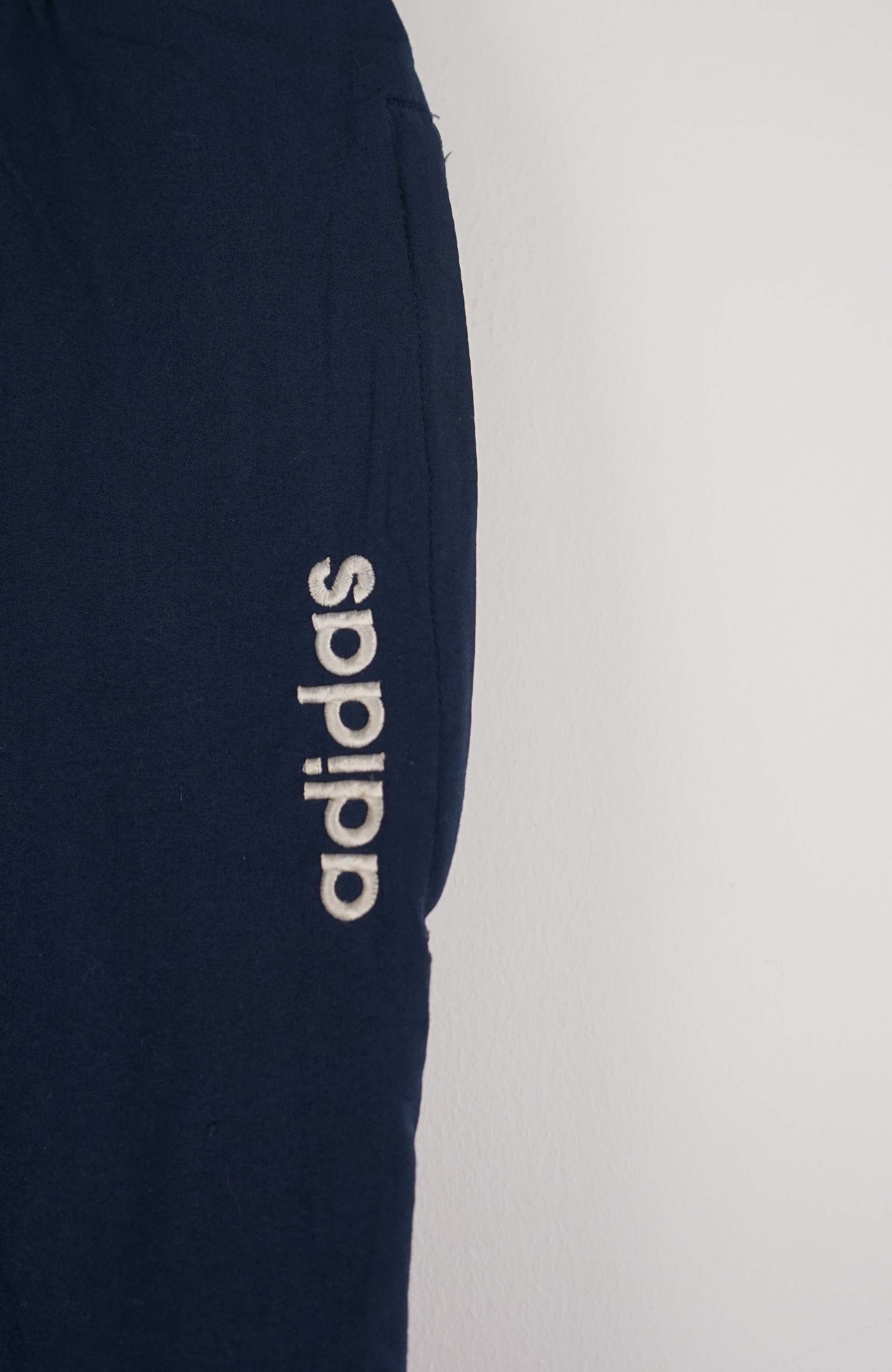 VINTAGE ADIDAS TRACK PANT SHORTS (L) - Image 2