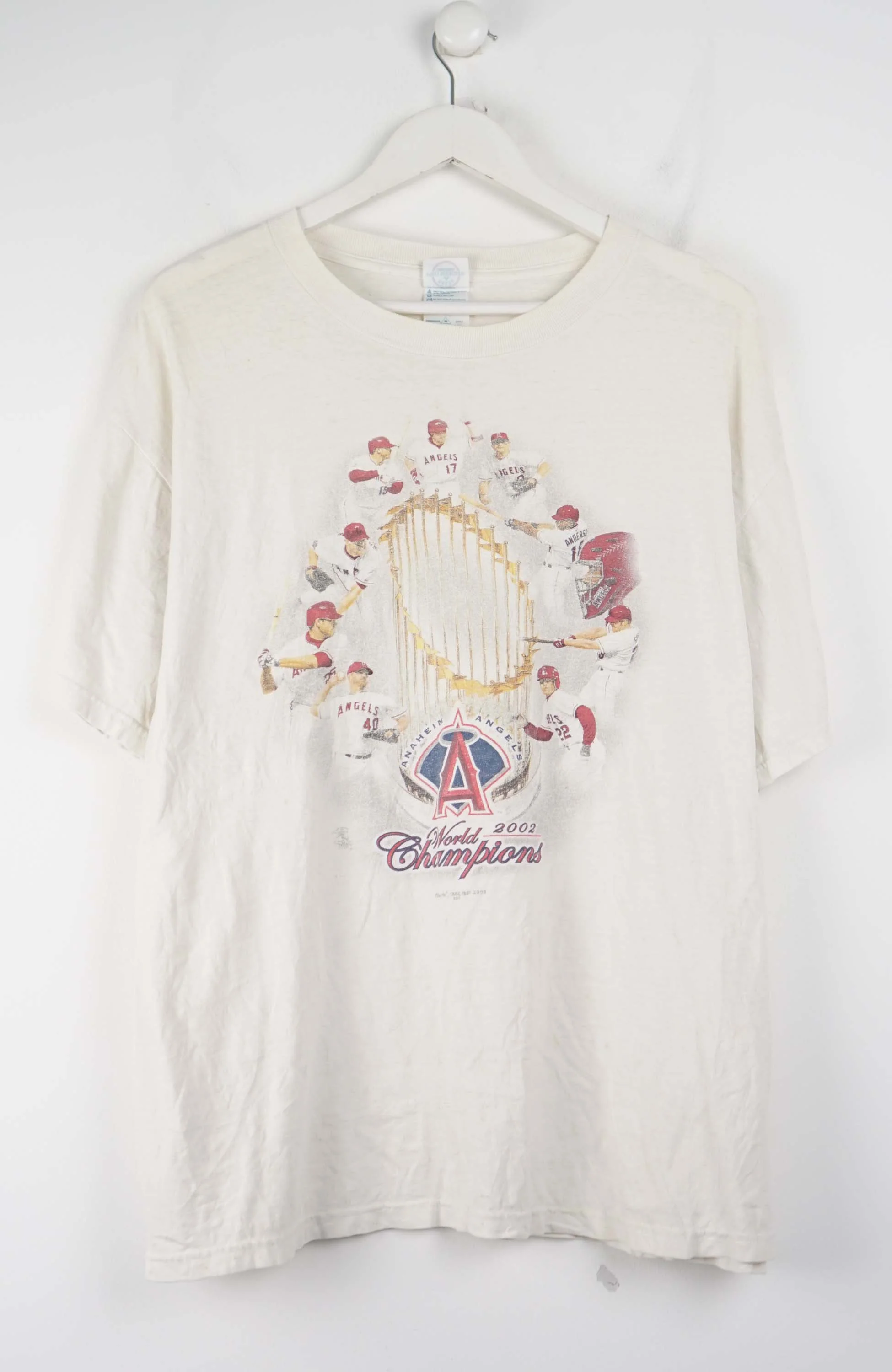 VINTAGE ANAHEIM ANGELS WORLD 2002 CHAMPIONS T-SHIRT (L)