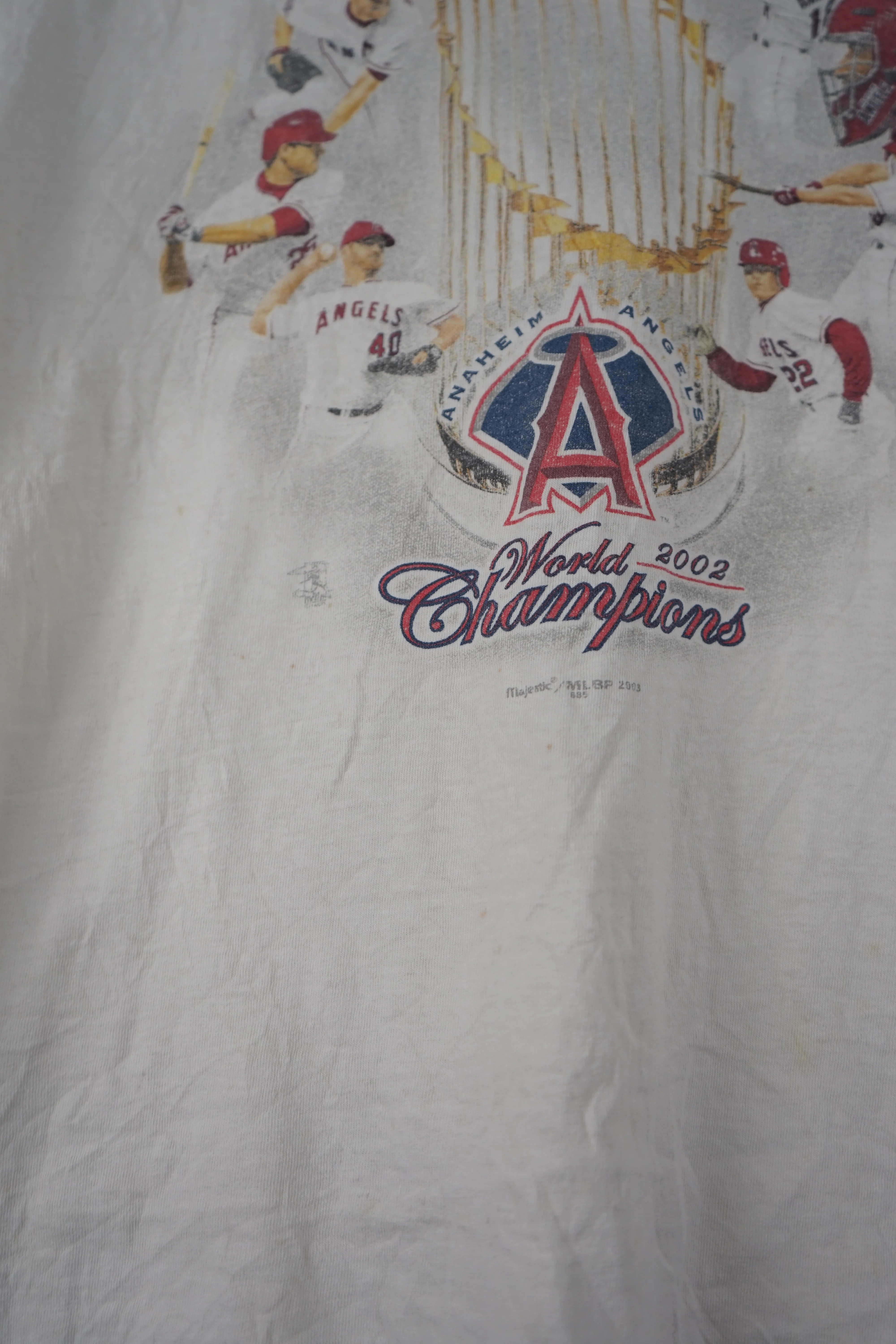 VINTAGE ANAHEIM ANGELS WORLD 2002 CHAMPIONS T-SHIRT (L) - Image 3