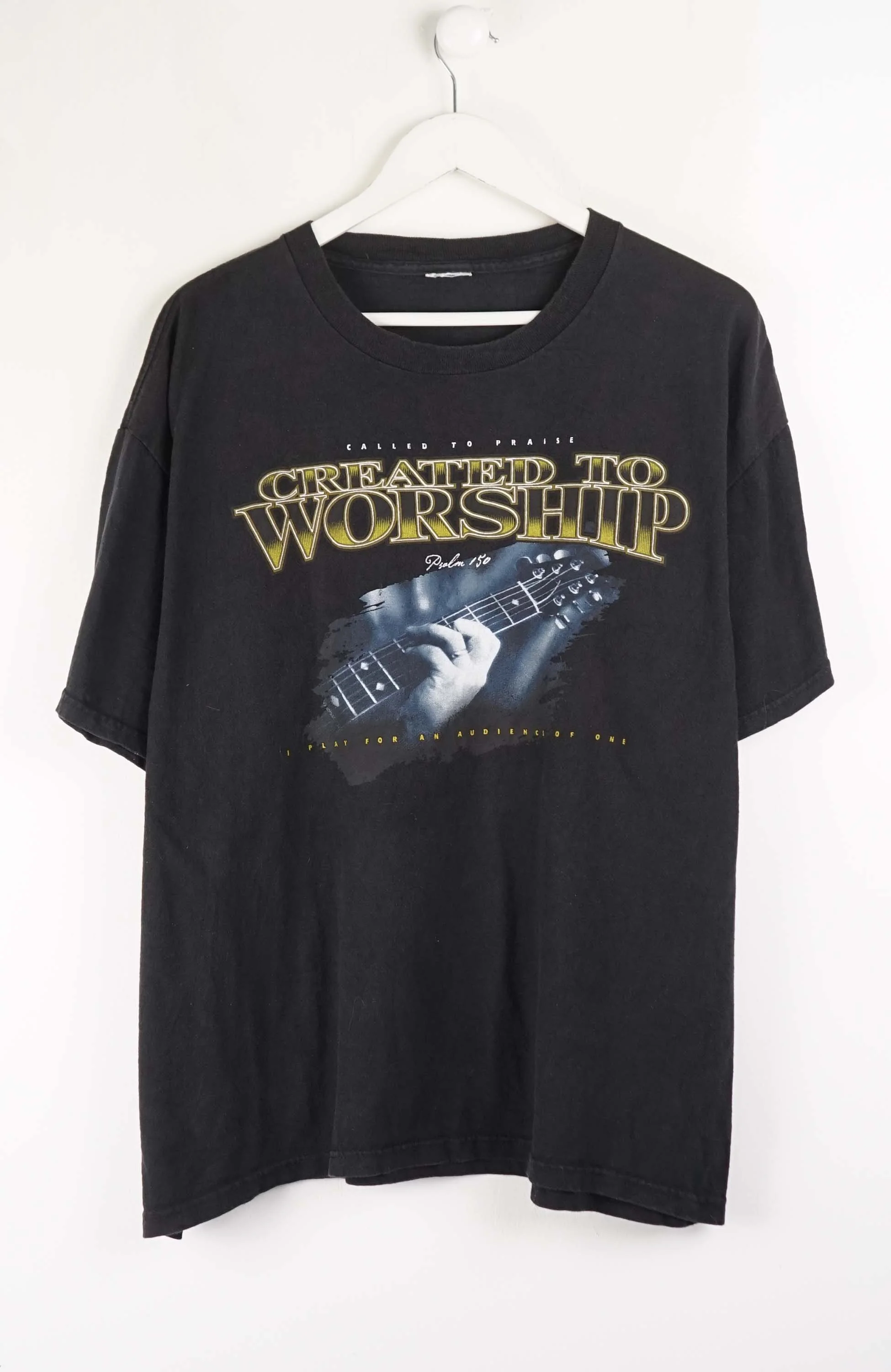 VINTAGE CREATED TO WORSHIP T-SHIRT (L)