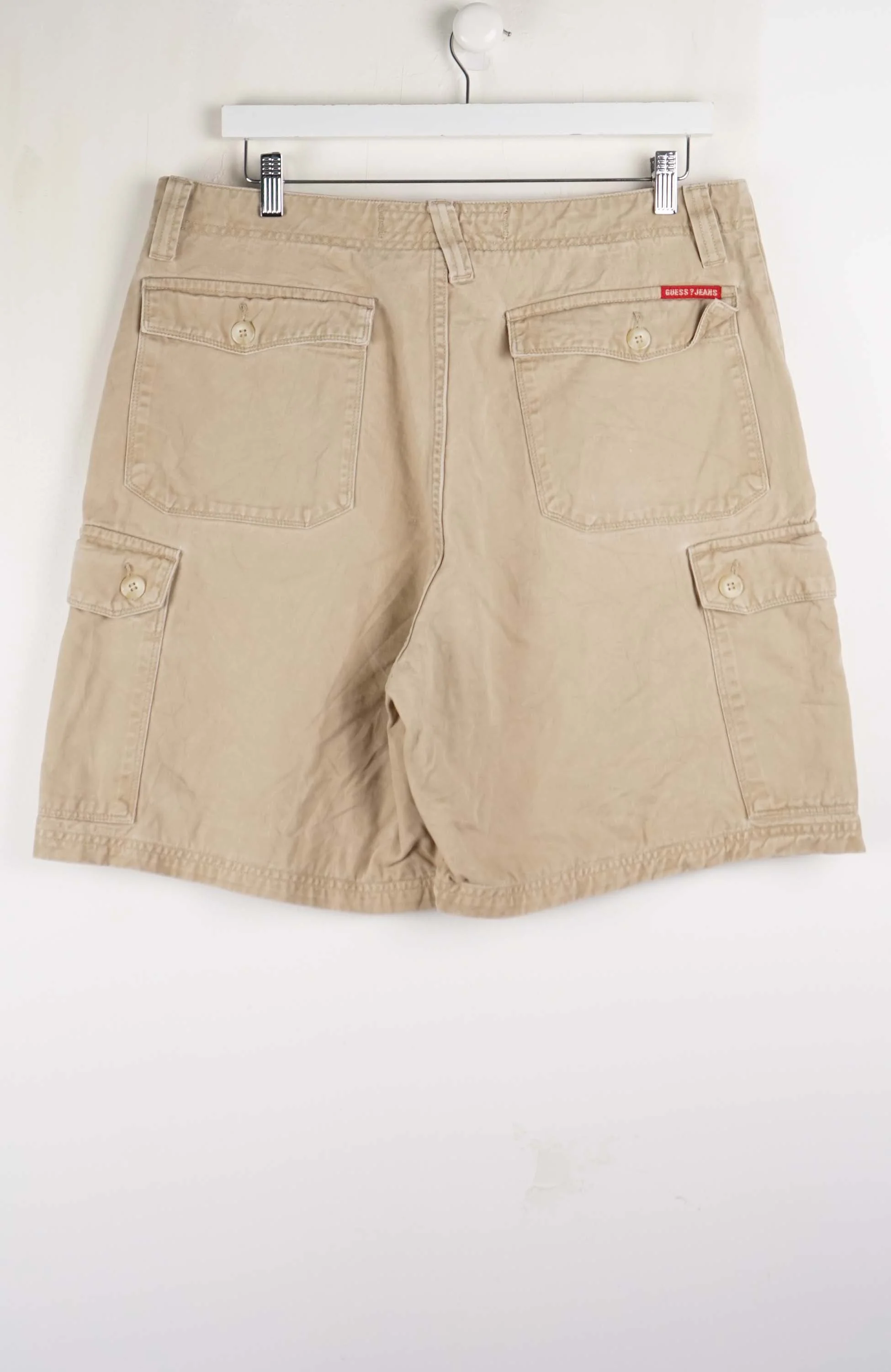 VINTAGE GUESS JEANS CARGO SHORTS W35 - Image 3