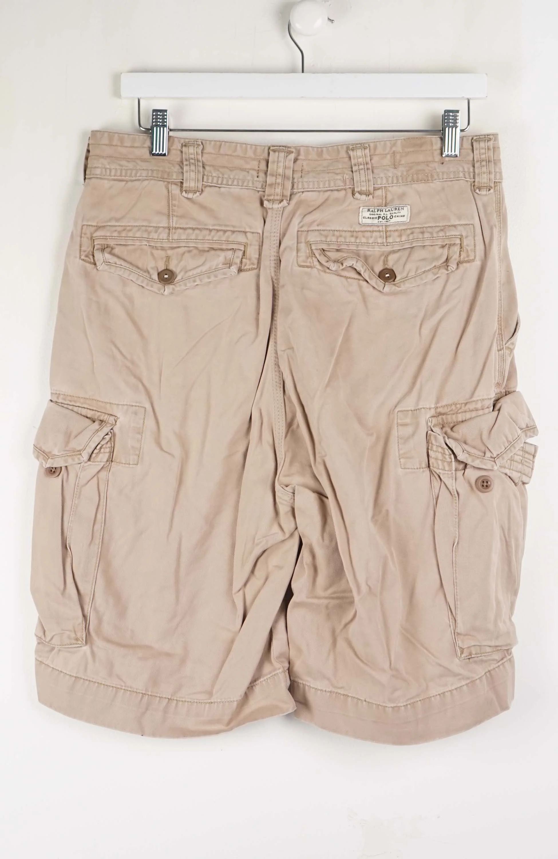 VINTAGE POLO RALPH LAUREN CARGO SHORTS W34 - Image 3
